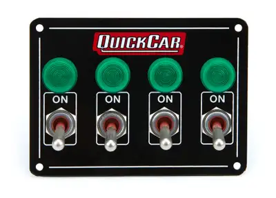 Quickcar Racing Products Accessory Panel 4 Switch w/Pilot Weatherproof
