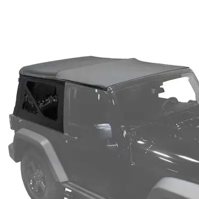 Overland Vehicle Systems Jeep JK Replacement Soft Top Tinted Windows For 10-18 Wrangler JK 2 Door Black Diamond King 4WD