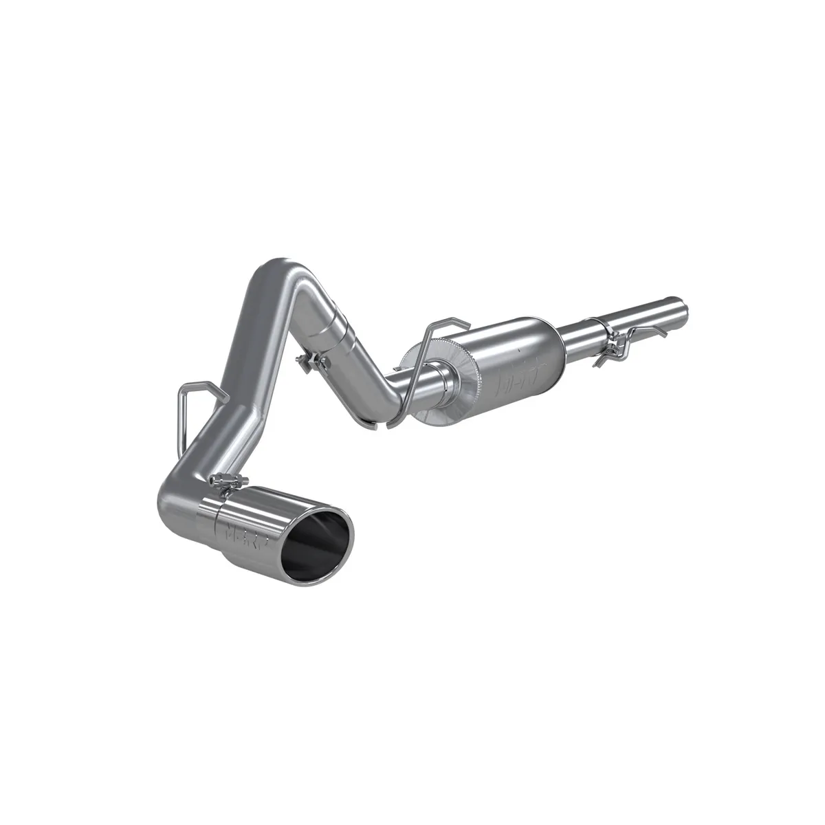 Armor Lite Cat Back Exhaust System; 3 in.; Incl. Ext. Pipe/Muffler/Over Axle Pipe/Tailpipe/Hardware/4 in. OD Tip; Single Side Exit; Aluminized; product image
