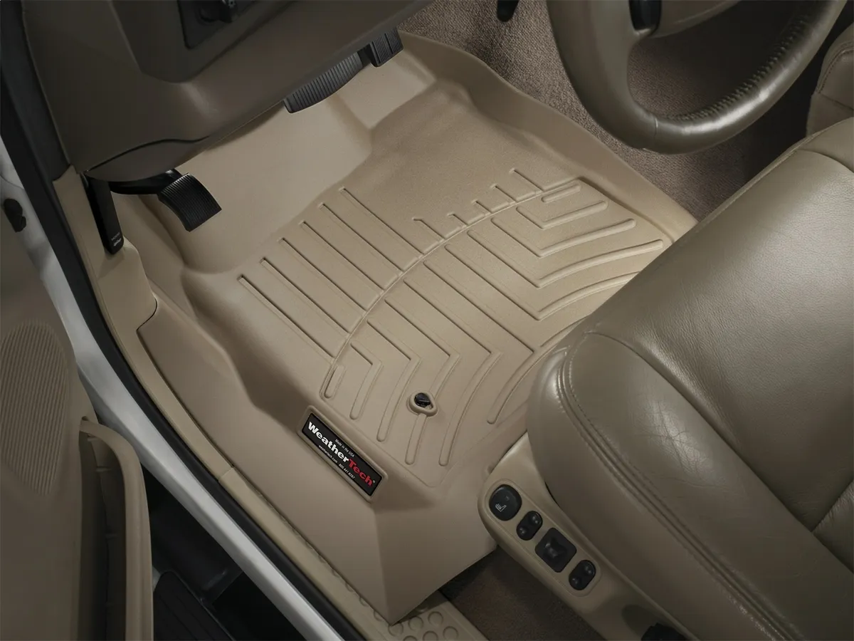 2000 - 2005 Excursion Tan Front FloorLiner / 2000 - 2007 Ford F350 Super Duty Super Cab Tan Front FloorLiner No fit: 4x4 manual Xfer case / 2000 - 2007 Ford F250 Super Duty Super Cab Tan Front FloorLiner No fit: 4x4 manual Xfer case product image