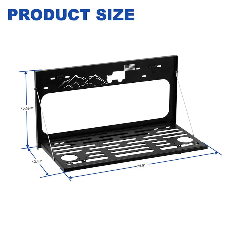 Stainless Steel Rear Foldable Tailgate Table for Jeep Wrangler product image