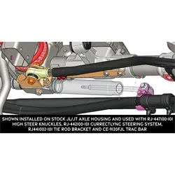 Rock Jock Currectlync High Steer Front Trac Bar Relocation and Steering Stabilizer Shock Mount Bracket Kit - JT/JL product image