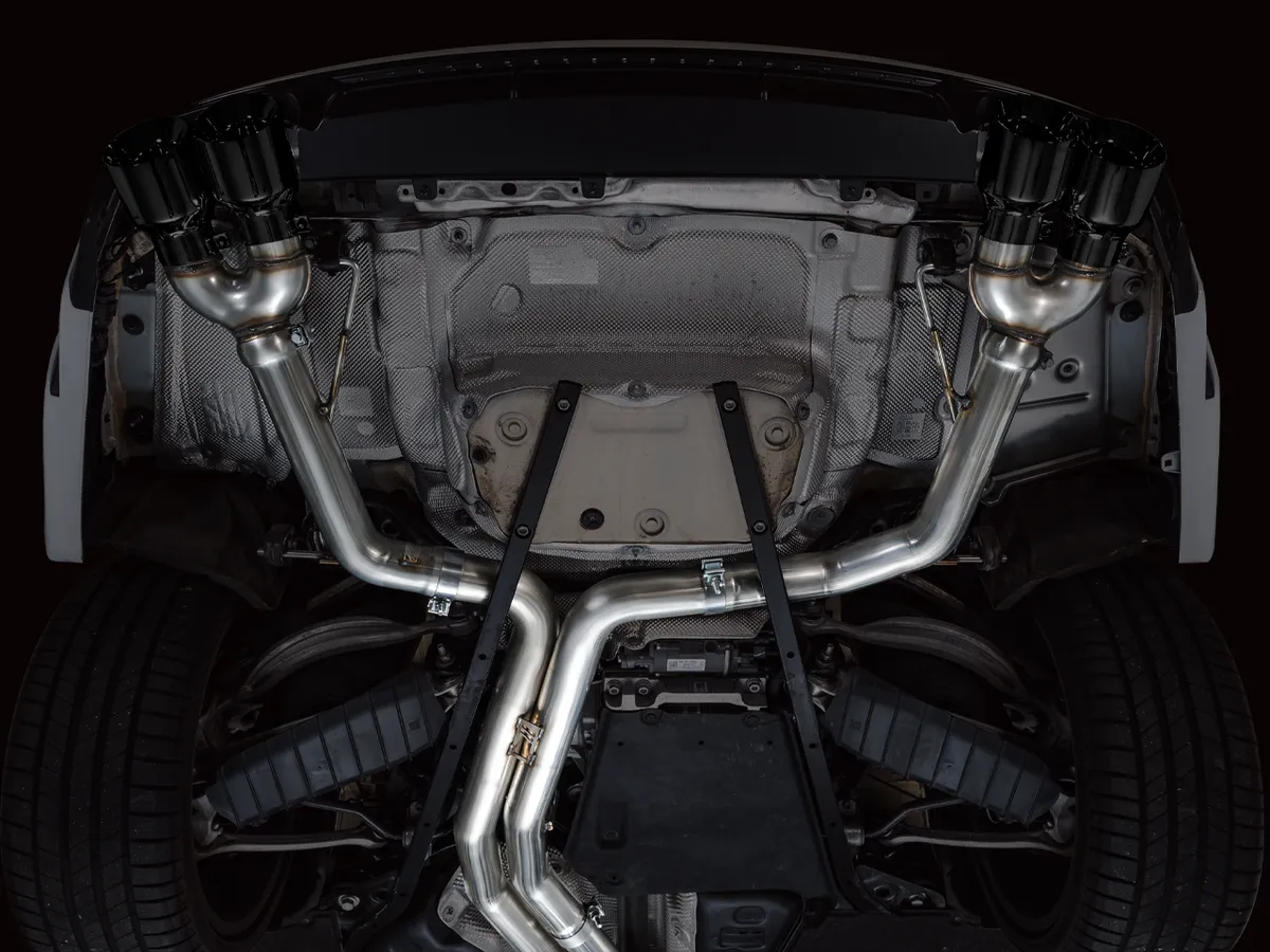 AWE Track Edition Exhaust for Audi C8 S6/S7 - Diamond Black Tips product image