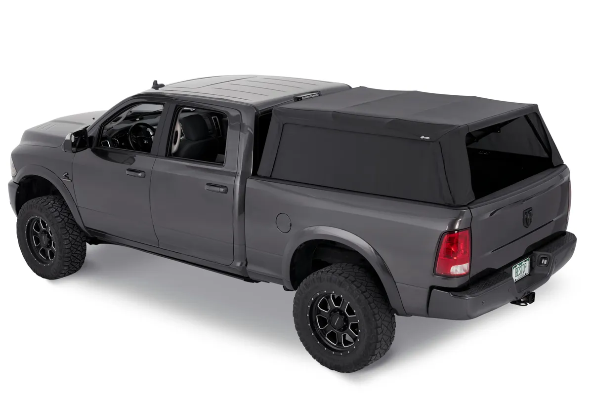 Supertop Truck Bed Cap 2 For Dodge 2009-10 Ram 1500 6.5 Foot Black Diamond PVC Coated Sailcloth No Drill Bestop product image