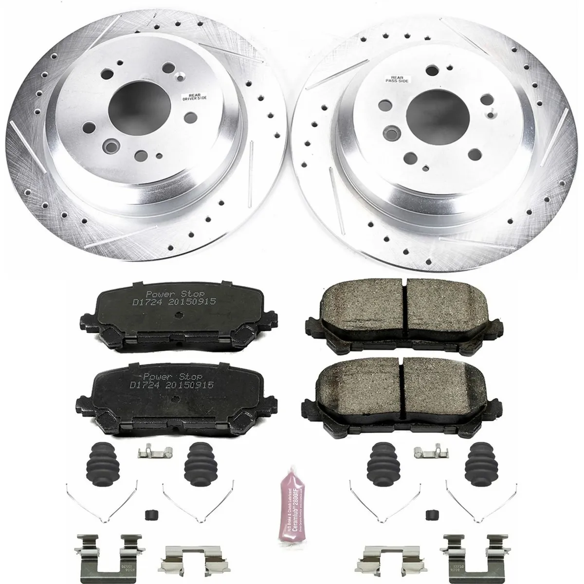 Z23 Evolution Sport Upgrade Kit: Drilled/Slotted Rotors; Carbon-Fiber Ceramic Pads W/Hardware product image