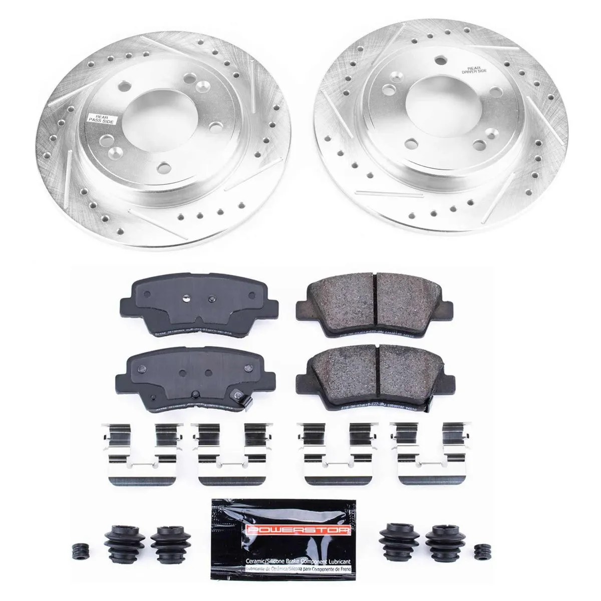Z23 Evolution Sport Upgrade Kit: Drilled/Slotted Rotors; Carbon-Fiber Ceramic Pads W/Hardware product image