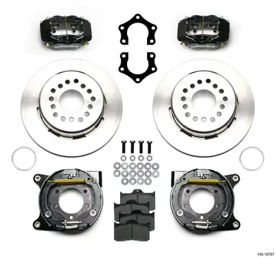 Wilwood Brakes Wilwood FDLI PS Park Brake Kit Red MoparDana 2.50in Off wSnap Ring Brng