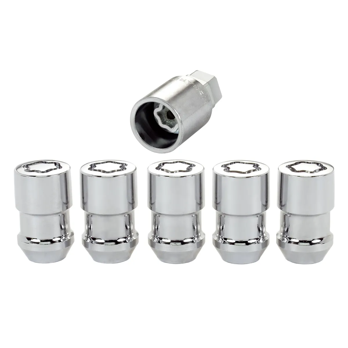 5lock Wheel Lock Set 1/220 Nut Cone Seat Dual 3/4 &13/16 Hex 1.46 in Oal Chr product image