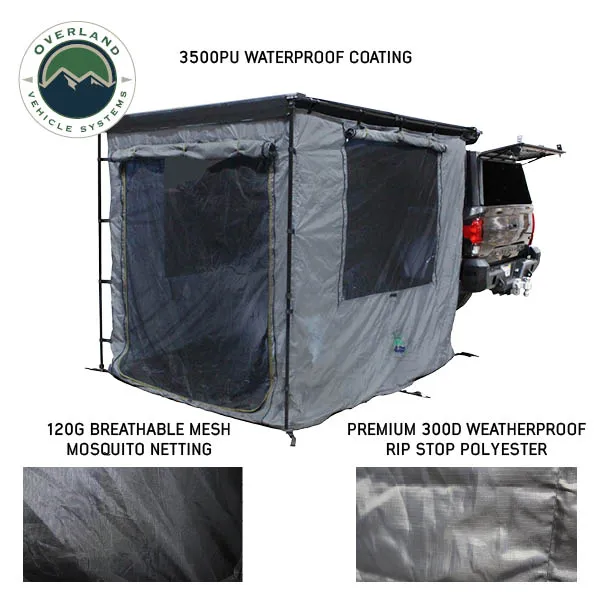 HD Nomadic 2.0 Awning Room Enclosure, Grey Body, Green Trim (4 Walls and Floor) Overland Vehicle Systems product image