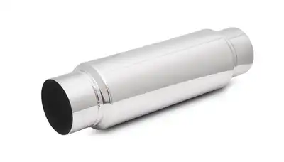 Vibrant Performance Large Diameter Bottle Style Resonator; 3 in. Inlet/Outlet ID; 5 in. Body OD; 18 in. Overall Length; 14 in. Body Length;