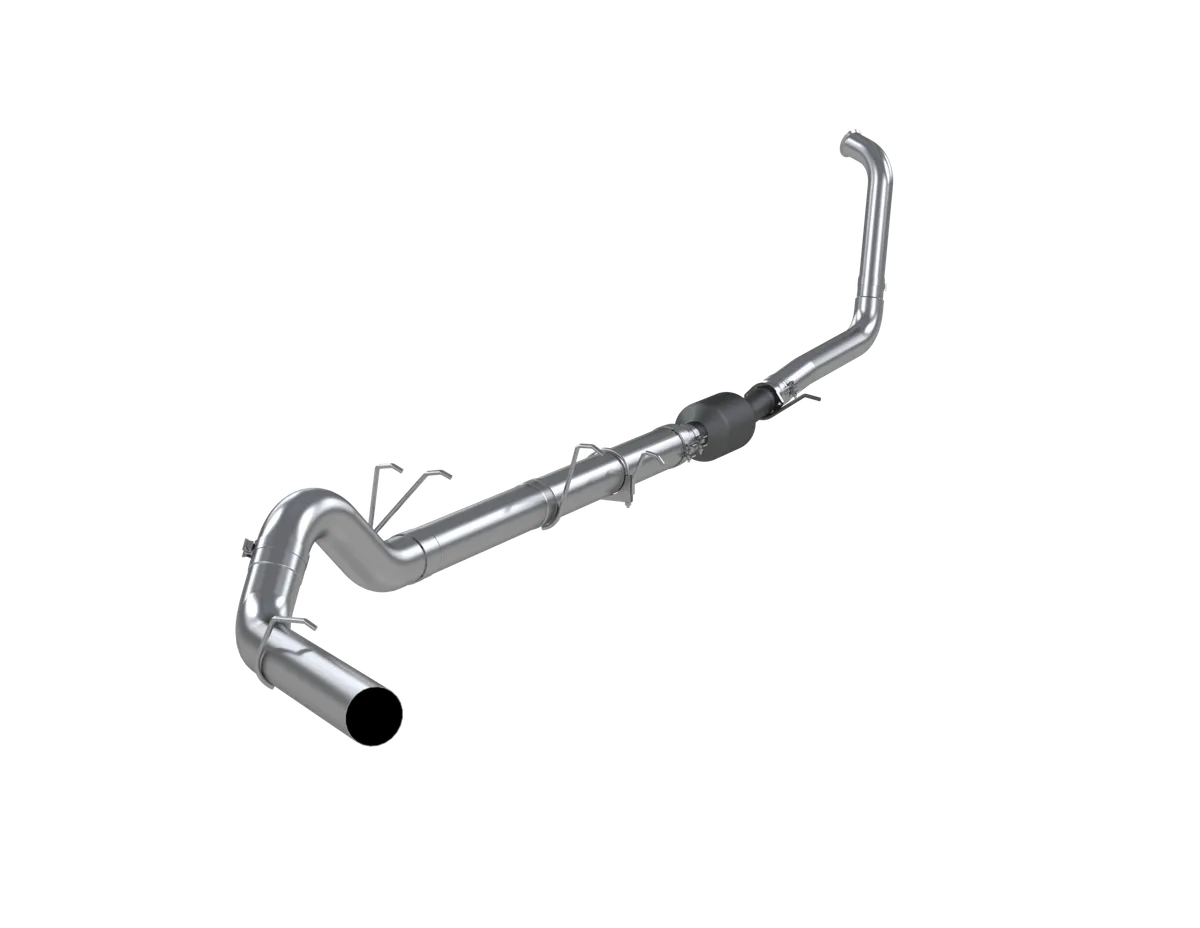 Armor Lite Turbo Back Exhaust System; 5 in.; Incl. 3.5 in. Turbo Down Pipe/Mid Pipe/Ext. Pipes/Muffler Delete Pipe/Over Axle Pipe; No Tip Incl.; Single Side Exit; Aluminized; product image