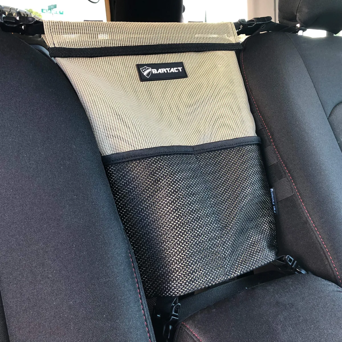 Automobile Seat Storage Bag Pet Barrier Organizer for vehicles Sun Shade Mesh Bartact (Pat Pend) product image