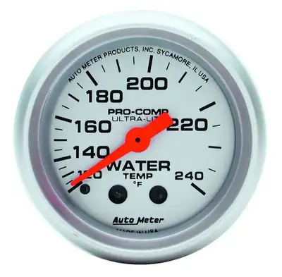 AutoMeter Gauge, Water Temp, 2 1/16", 120-240?F, Mechanical, Ultra-Lite