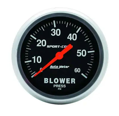 AutoMeter Gauge, Blower Press, 2 5/8", 60psi, Mechanical, Sport-Comp