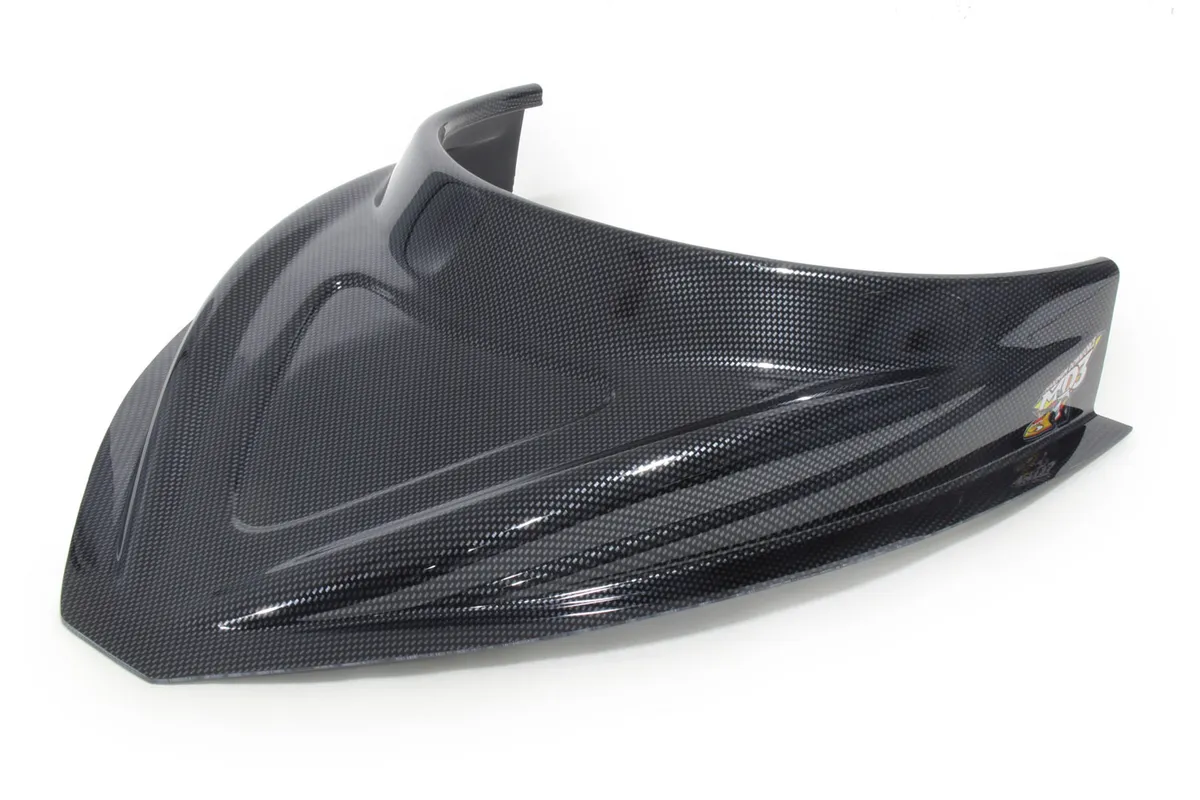 FiveStar MD3 Hood Scoop 3in Tall Curved Carbon Fiber Look