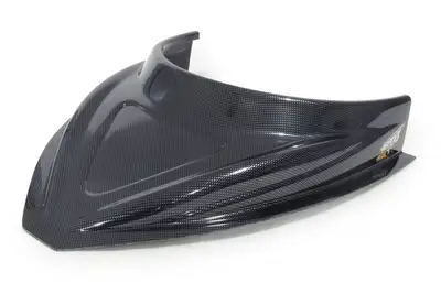 FiveStar MD3 Hood Scoop 3in Tall Curved Carbon Fiber Look