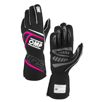 OMP Racing INC First Gloves Fia 8856-20 18 My2025 Black / Fuchsi