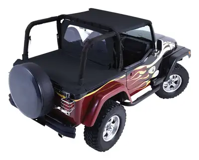 Crown Automotive Jeep Replacement 1997-2006 Wrangler TJ Black Diamond; This economy kit includes one Beach Topper one Windbreaker and one Tonneau Cover. Tire Cover is not included.