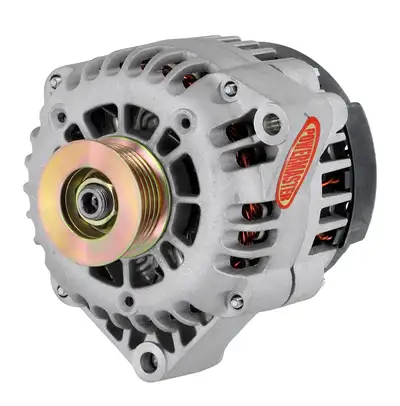 Power Master Alternator; AD230; Offset 2 in. Spools; 120 Amp; 95 Idle; Natural;