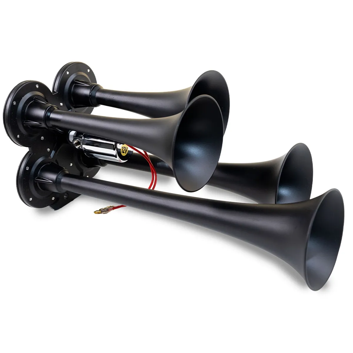 Black Quad Horn; 12.5 in. / 10 in. / 7.5 in. / 6 in. Trumpets; XRC2.0 Coated Zinc Alloy; product image