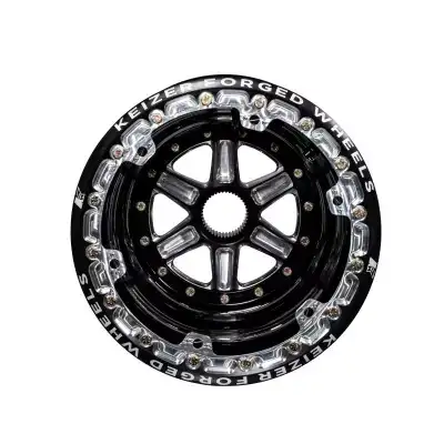 Keizer Aluminum Wheels Wheel Splined 15x17 Blk Outer Beadlock 4in BS