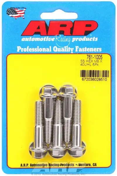 ARP Auto Racing 8mm x 1.25 x 40mm 6pt S/S Bolt Kit 5pk