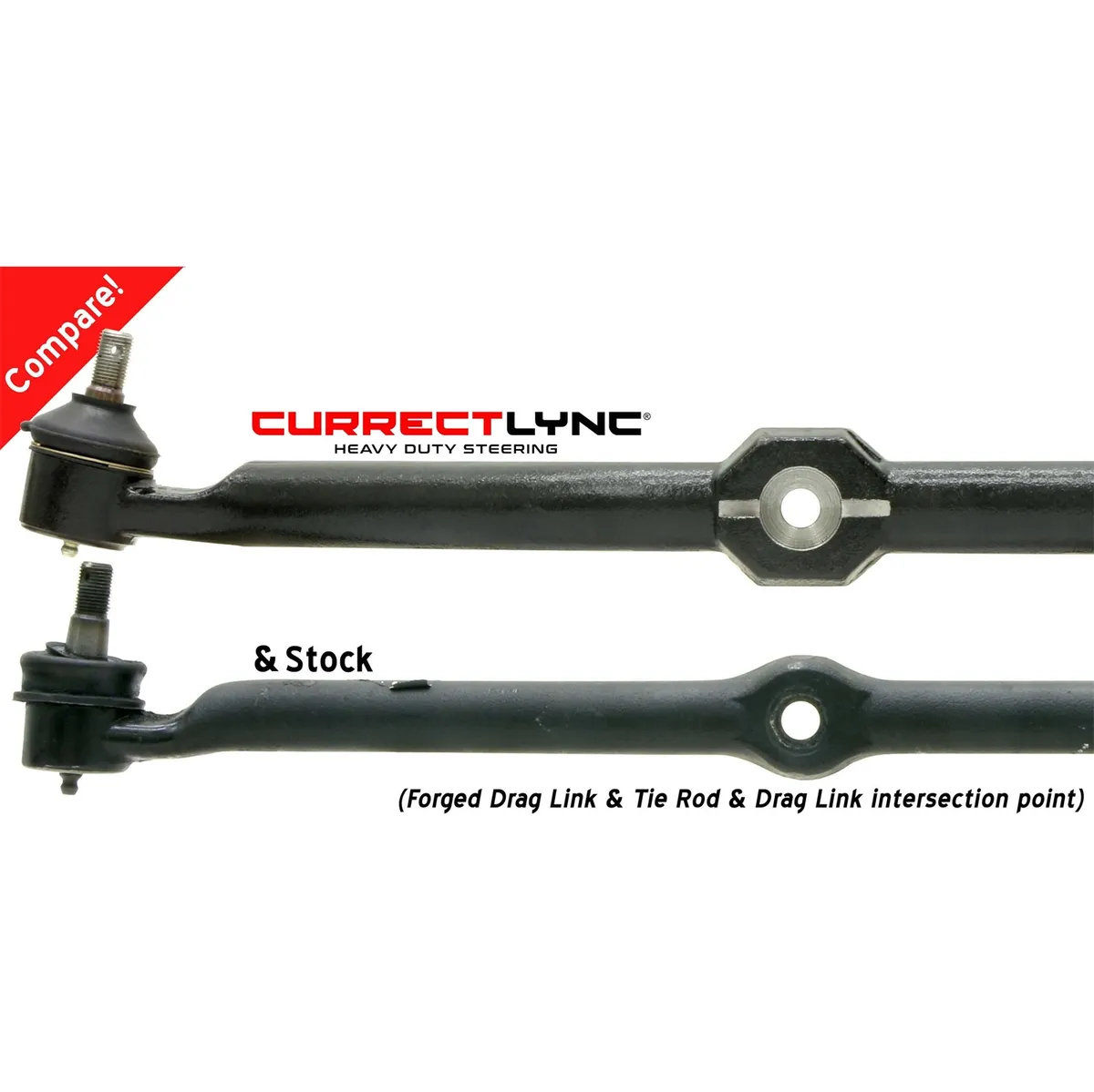 Currectlync Steering System 97-06 Wrangler TJ and LJ Unlimited/XJ/MJ Bolt-On Includes 1 1/4 Inch Diameter Tie Rod/Forged Drag Link HD Steering Stabilizer Shock Mounting Kit RockJock 4x4 product image