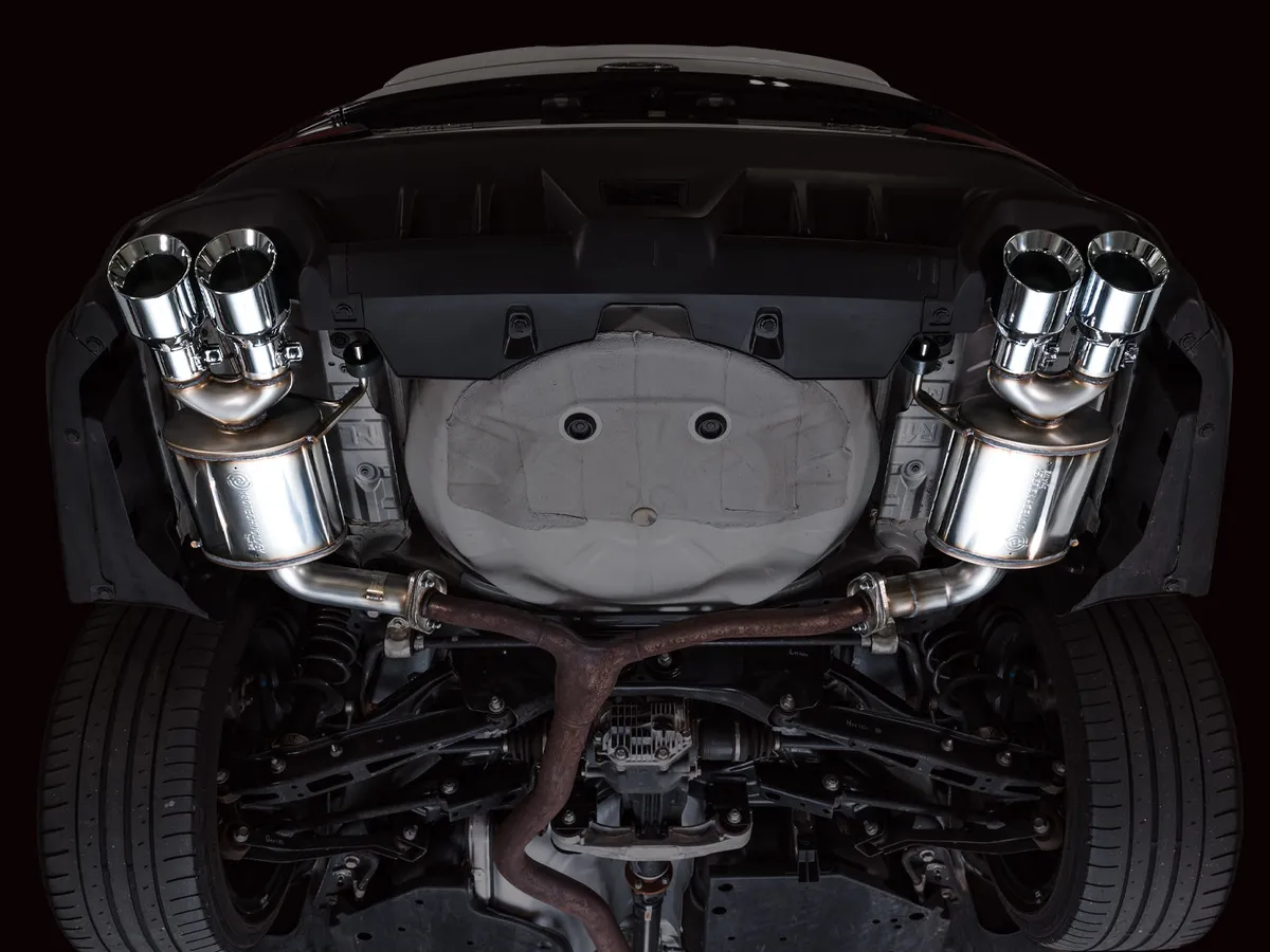 AWE Track Edition Axleback Exhaust for VB Subaru WRX - Diamond Black Tips 3020-43424 product image
