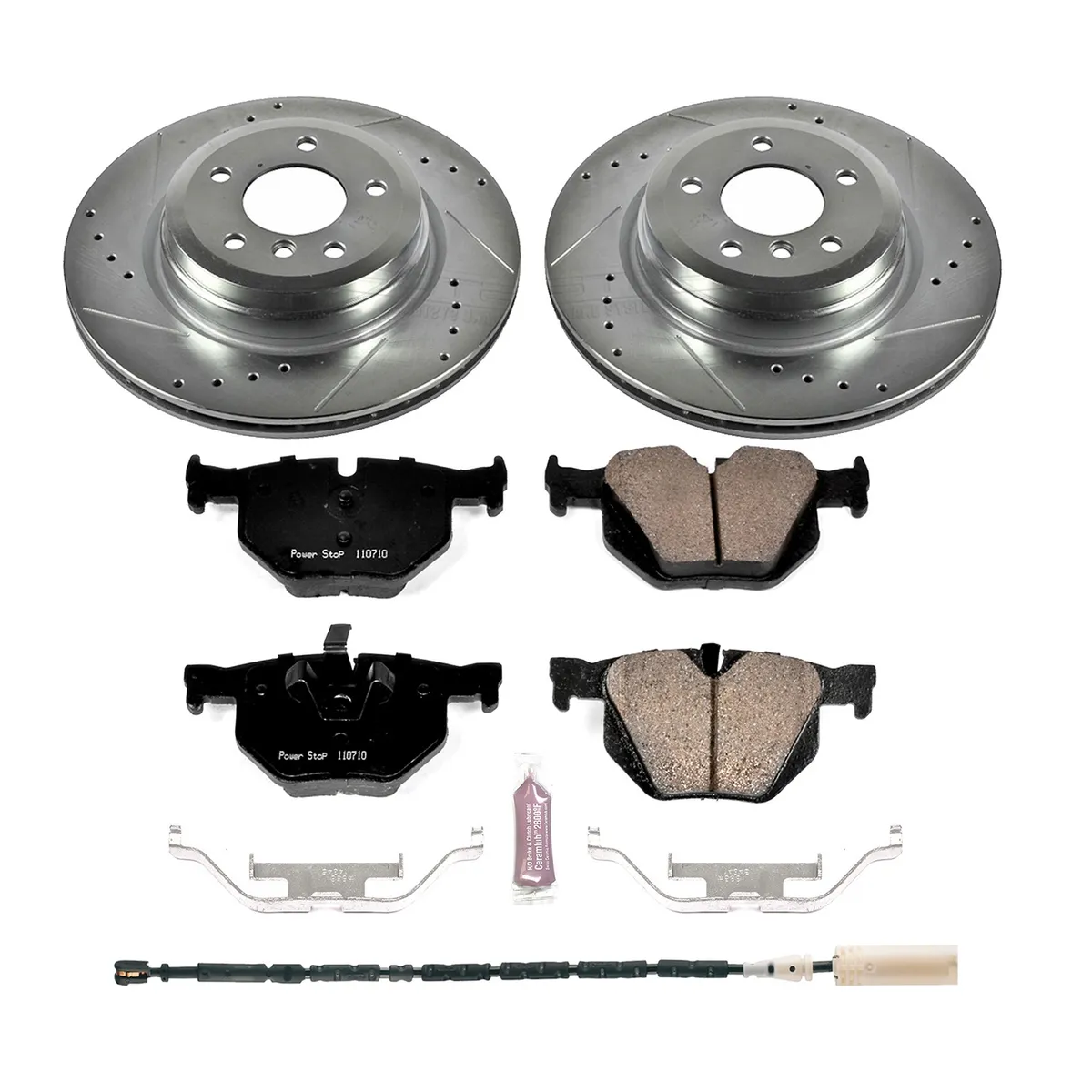 Z23 Evolution Sport Upgrade Kit: Drilled/Slotted Rotors; Carbon-Fiber Ceramic Pads W/Hardware; Pad Sensors product image