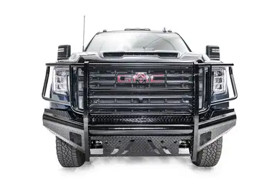 Fab Fours 2022 Sierra 2500/3500 Black Steel Front Bumper w/ Full Grill Guard