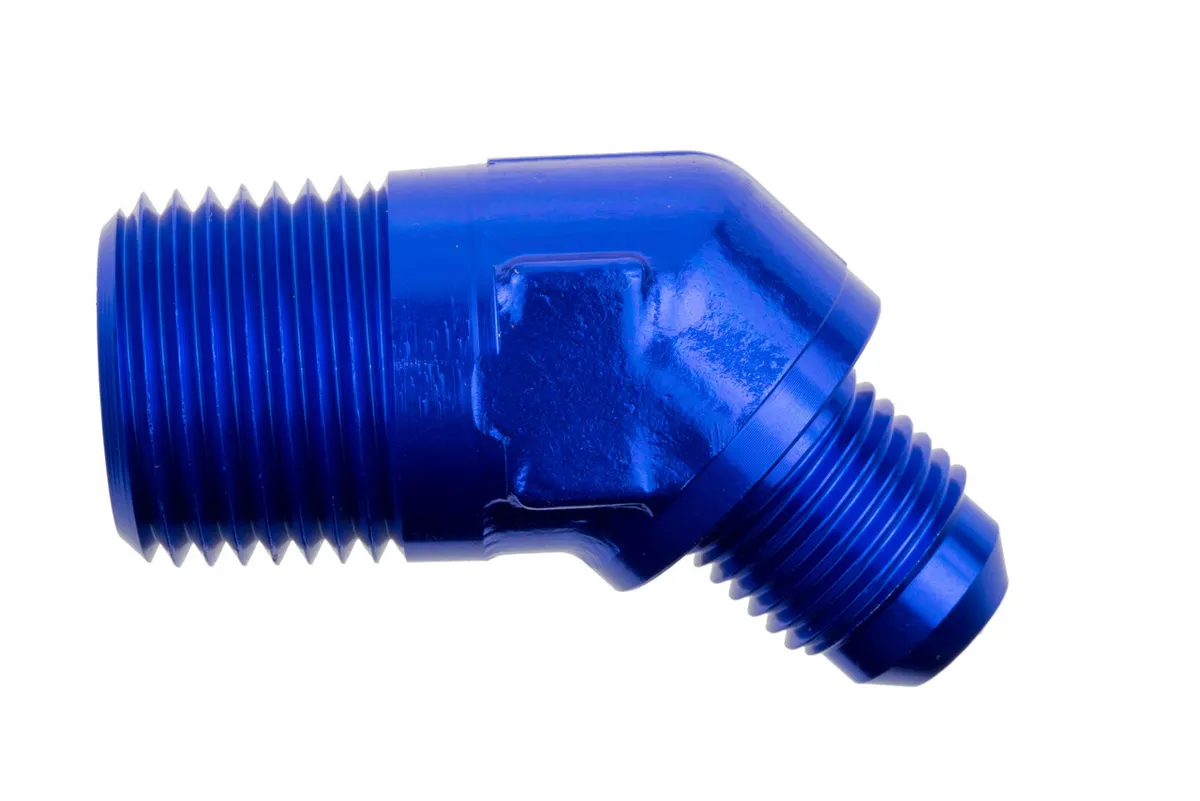 Redhorse Performance 04 45 Degree Male Adapter to 02 (1/8) Npt Male Blue
