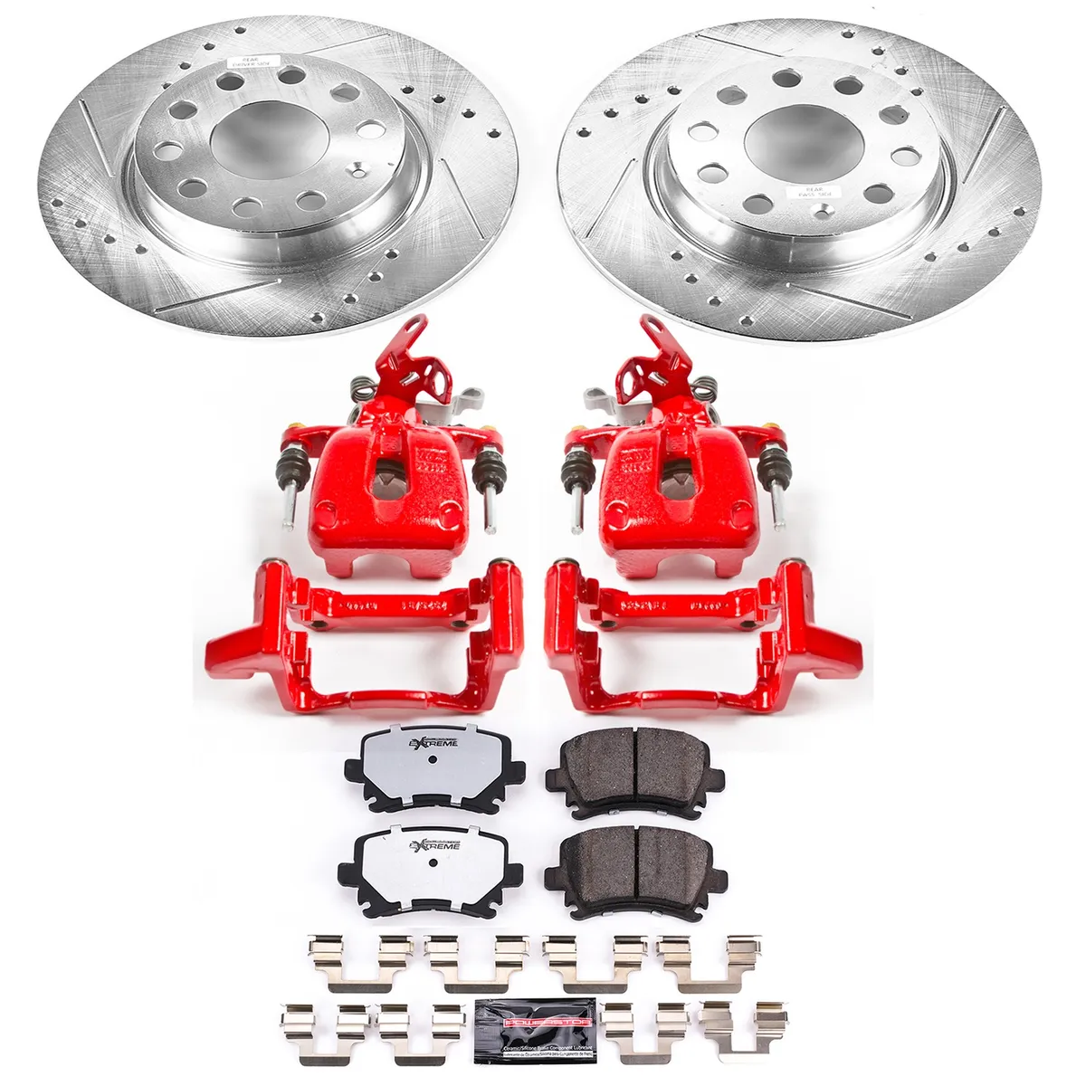 Z26 Street Warrior Upgrade Kit: Drilled/Slotted Rotors; Carbon-Fiber Ceramic Pads; Powder Coated Calipers product image