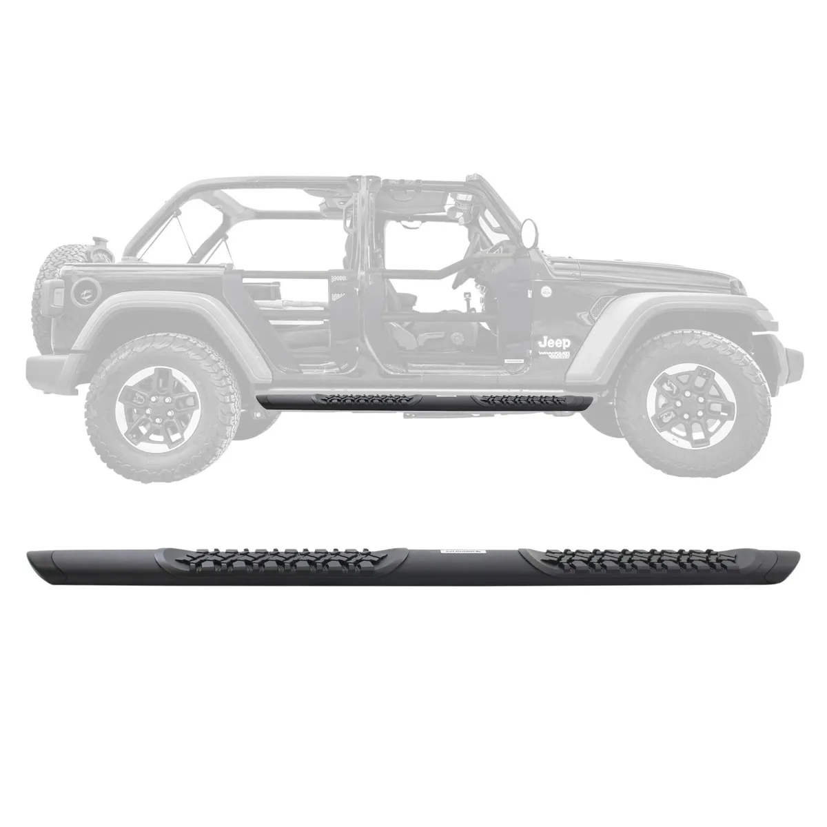 Go Rhino V3450674T - V3 Series Aluminum Side Steps with Mounting Brackets - Textured Black product image