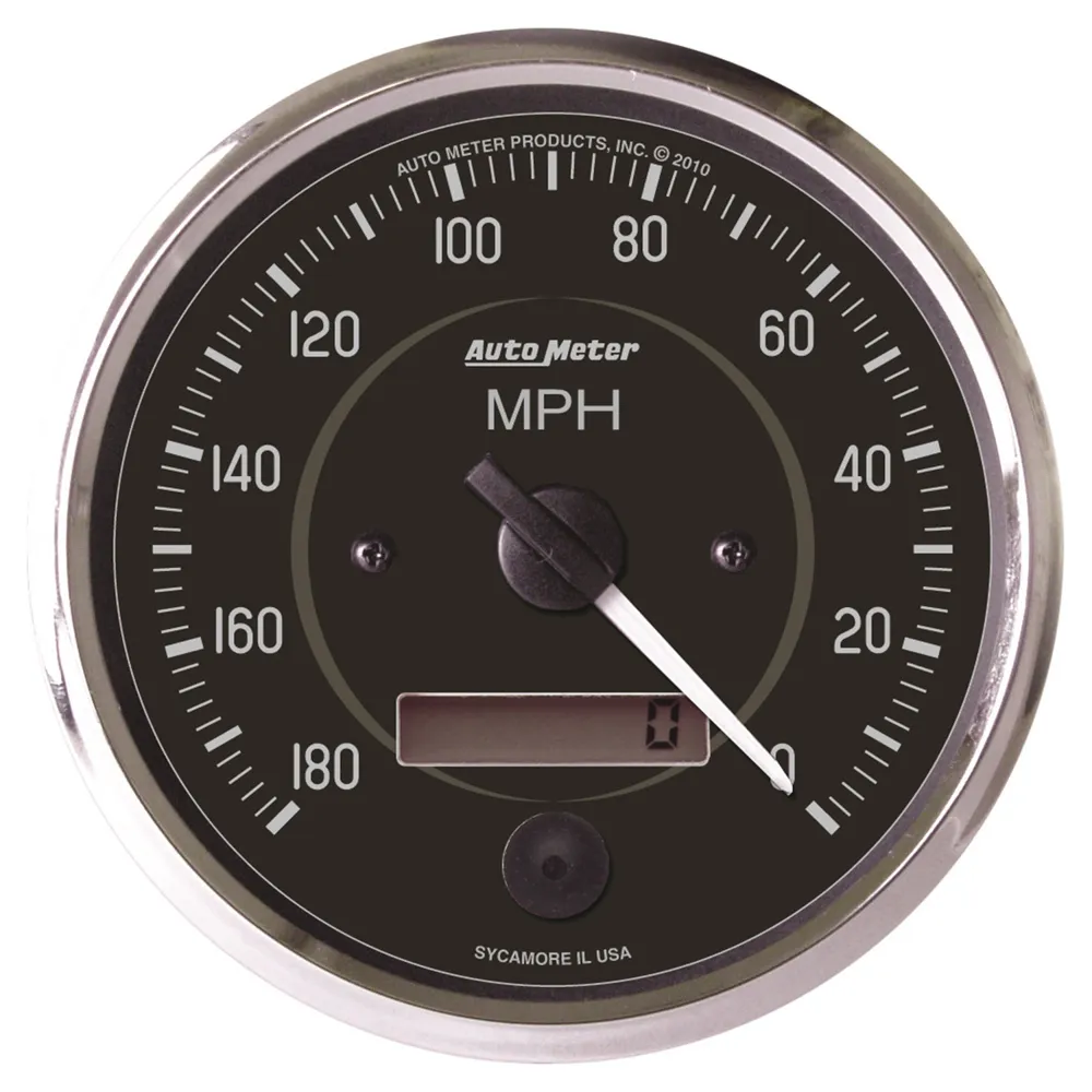 AutoMeter Gauge, Speedometer, 4", 180mph, Elec. Program. (Reverse Rotation), Cobra