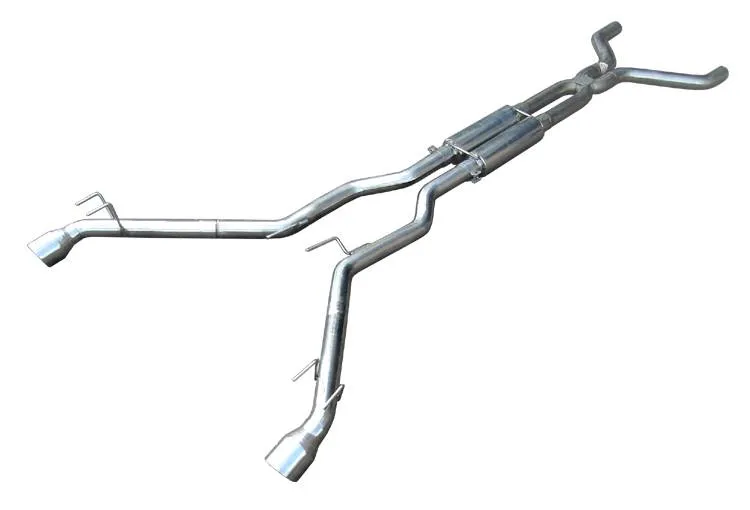 Cat Back Exhaust System 10-14 Camaro V6 Split Rear Dual Exit 2.5 in Intermediate And Tail Pipe Muffler/Hardware/4 in Polished Tips Incl Polished Finish 409 Stainless Steel Pypes Exhaust product image