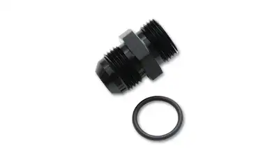 Vibrant Performance Male AN to Male ORB Straight Adapter Fitting; -12AN; -8AN ORB; 6061 Aluminum; Black Anodized; w/O-Ring;