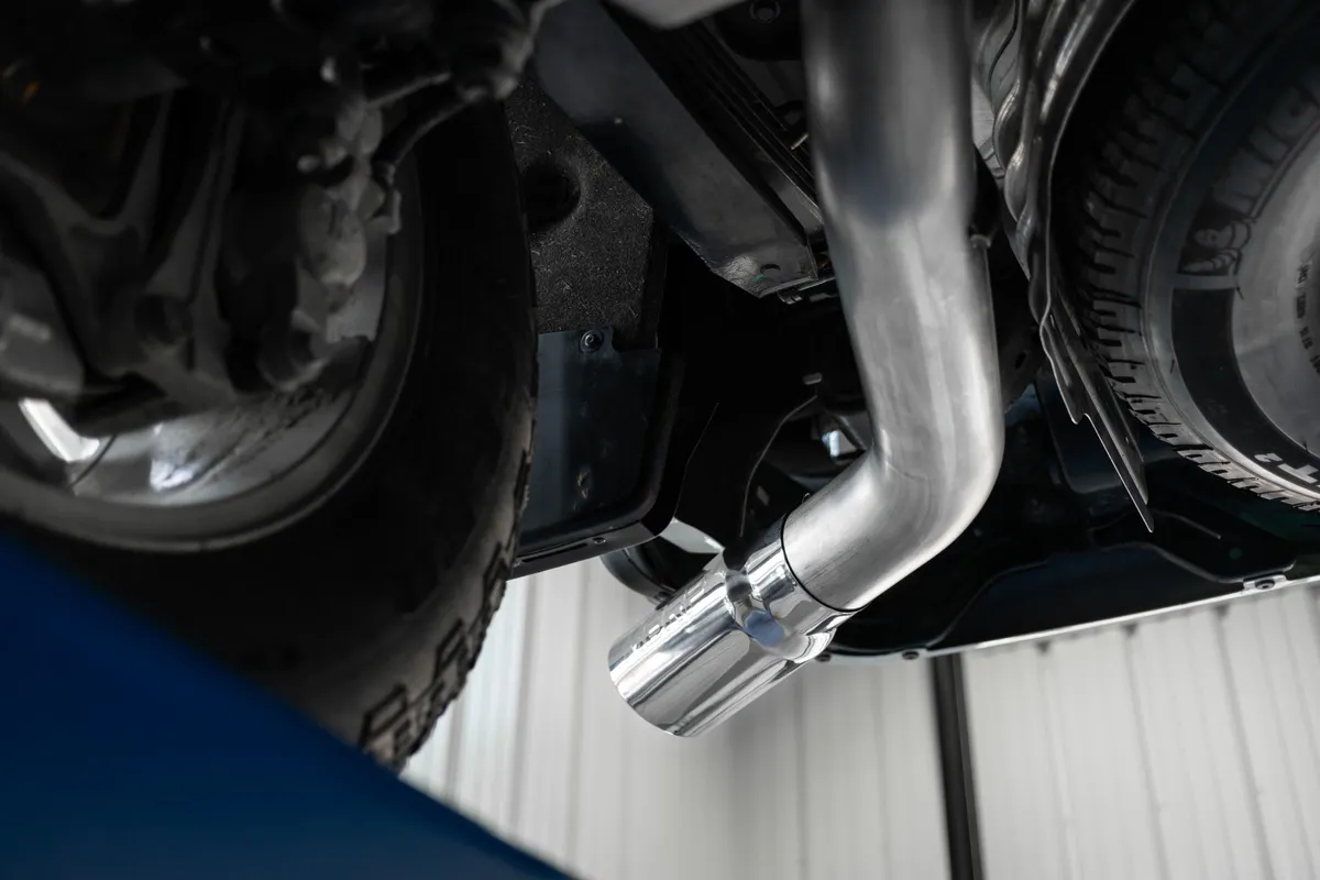 Armor Pro Cat Back Exhaust System; 4 in. Tubing; Single Side Exit; 5 in. Outlet Diameter Tips; T304 Stainless Steel; product image