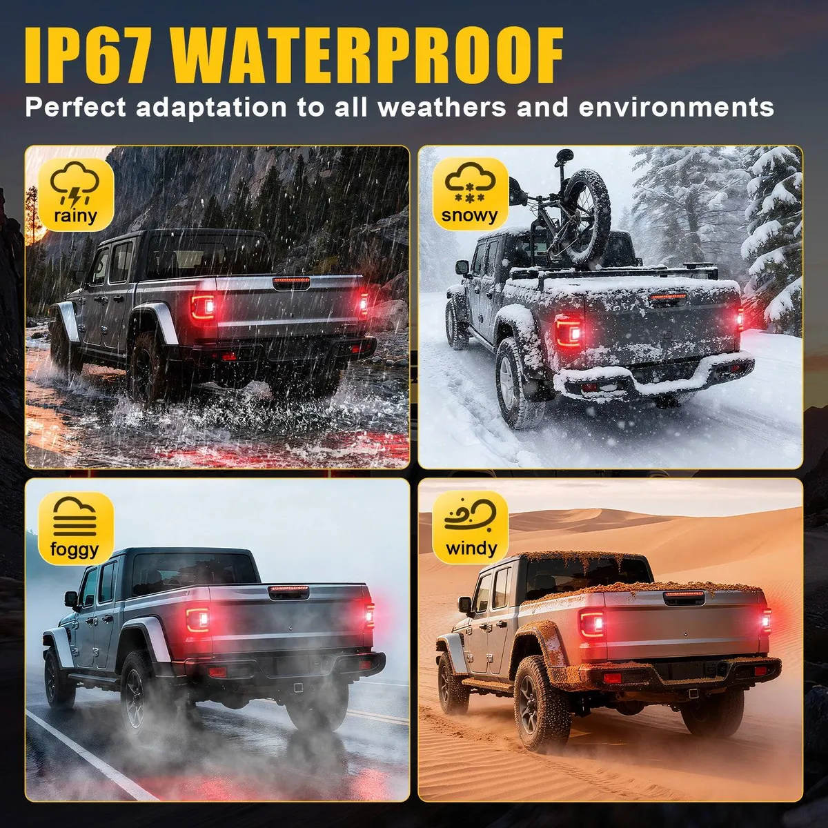 Premium Flush Mount LED Tail Lights for Jeep Gladiator JT 2020-2026 product image