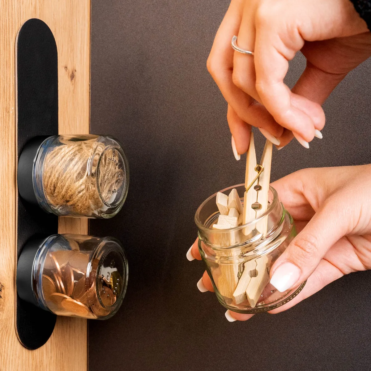 Magnetic Deli Jars Black & Classy 125 ml Including Black Ledge product image