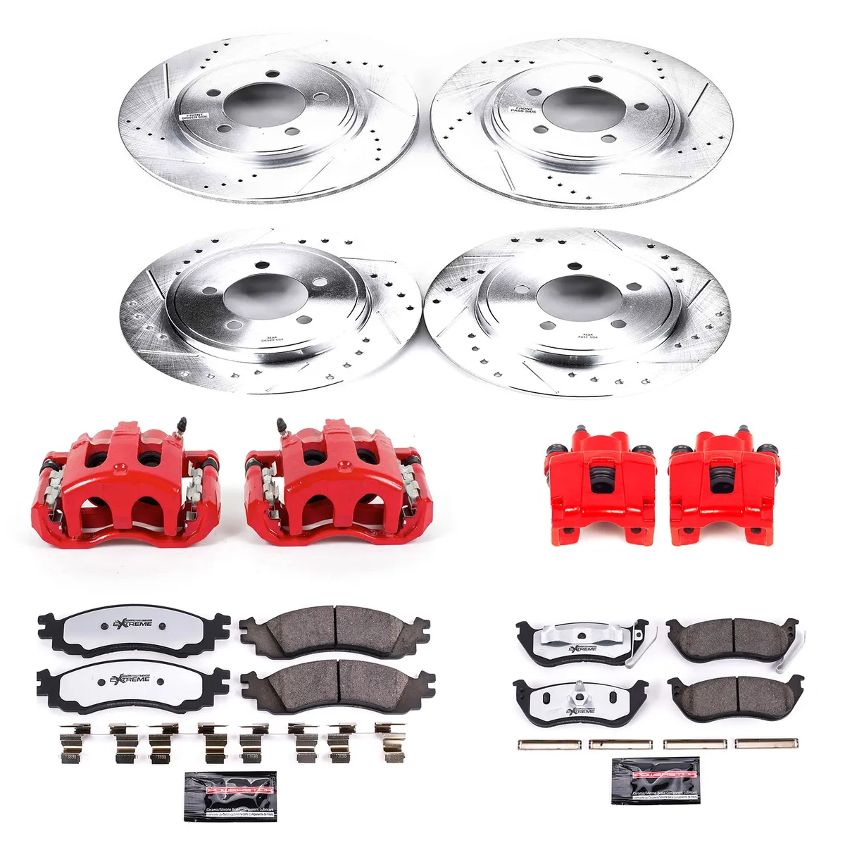 Z36 Truck/Tow Upgrade Kit: Drilled/Slotted Rotors; Carbon-Fiber Ceramic Pads; Powder Coated Calipers product image