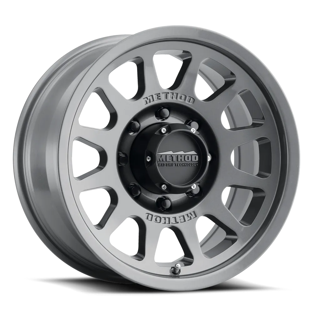 Aluminum Wheels 17x9 Bead Grip MR703 Bolt Pattern 8 On 165.1 Offset -12 Lip Size 1.18 Gloss Titanium SL Method product image