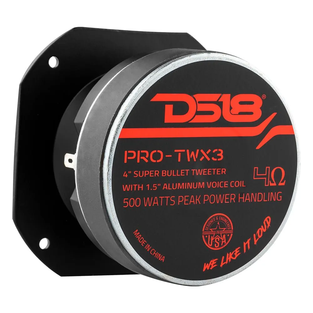 "DS18 - 4"" 500 Watt 1.5"" Alumin 4-Ohm Voice Coil Super Bullet Tweeter" product image