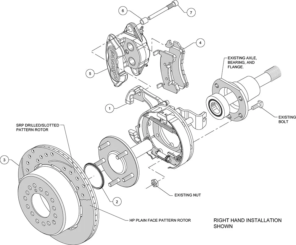 1964 - 1974 Buick, Chevrolet, Oldsmobile, Pontiac D154 Rear Parking Brake Kit - 140-12215 product image