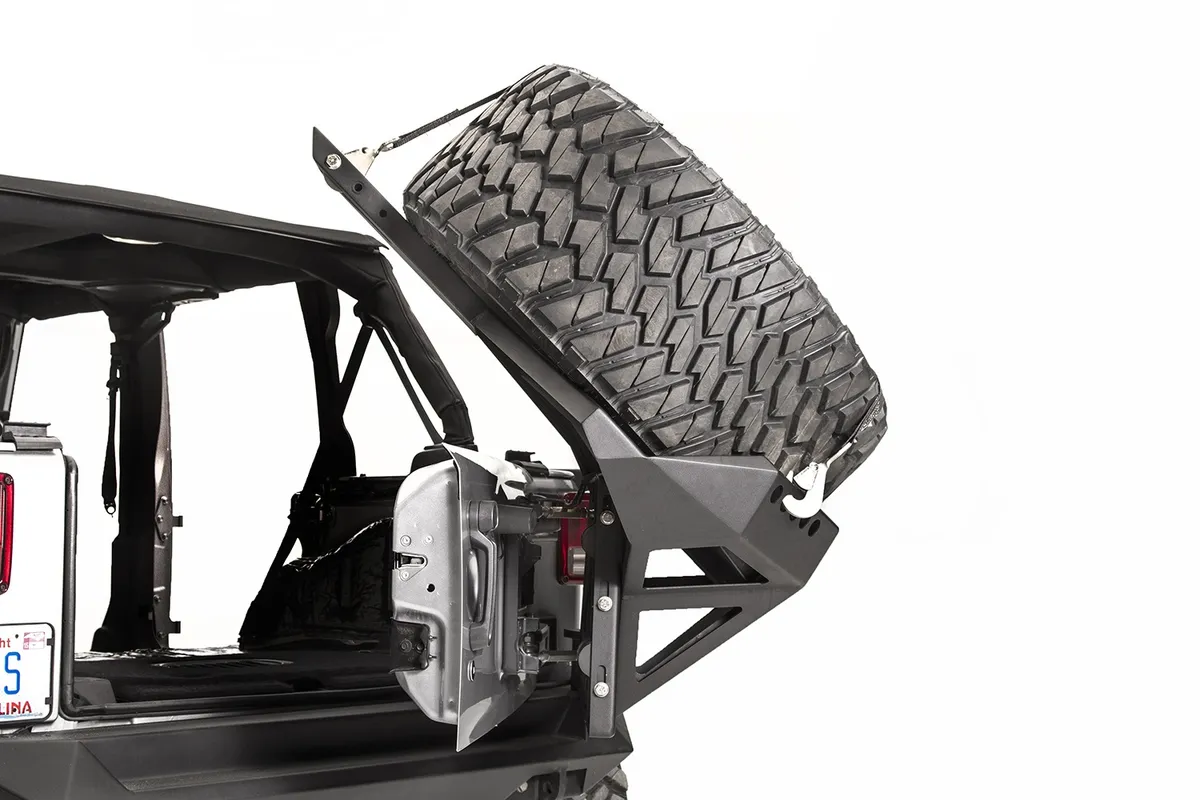 Spare Tire Carrier; 2 Stage Black Powder Coated; Slant Back Tire Carrier; product image