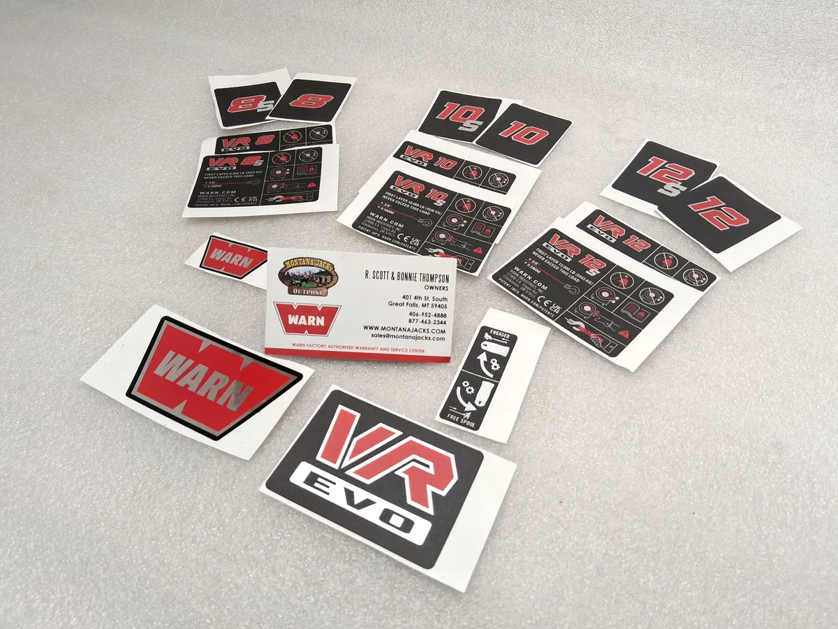 Warn Warn - Replacement Label Kit For vr EVO - Includes Labels For All Models