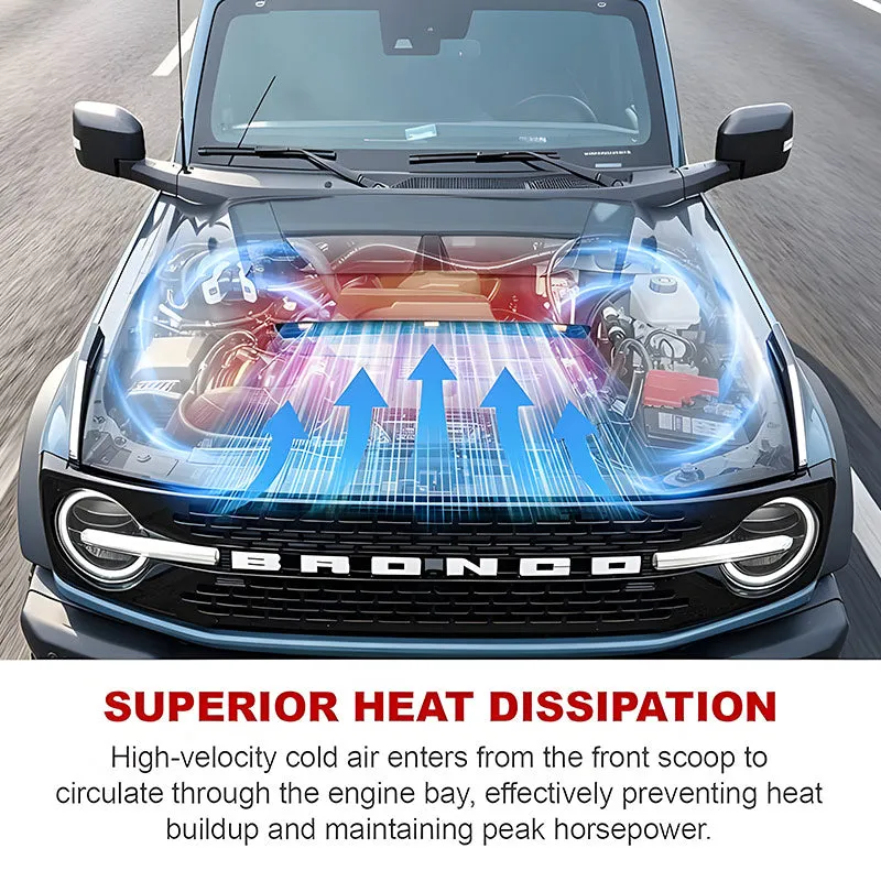 2021-2026 Ford Bronco Hood with Functional Air Scoop and LED Lights product image