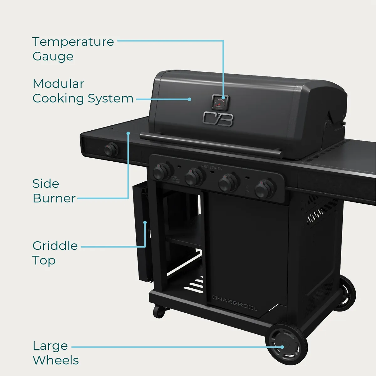 Pro Series™ 4-Burner Gas Grill and Griddle with Side Burner product image