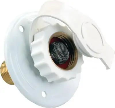 JR Products City Water Flange Metal White Mpt