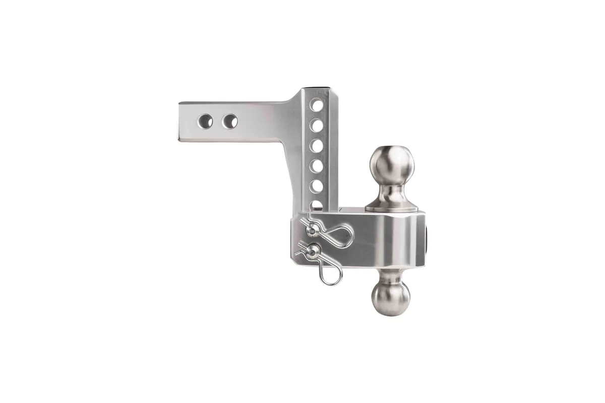 2.0" Aluminum Medium Duty 4" Drop/Rise Hitch w/ Stainless Steel Dual Ball product image