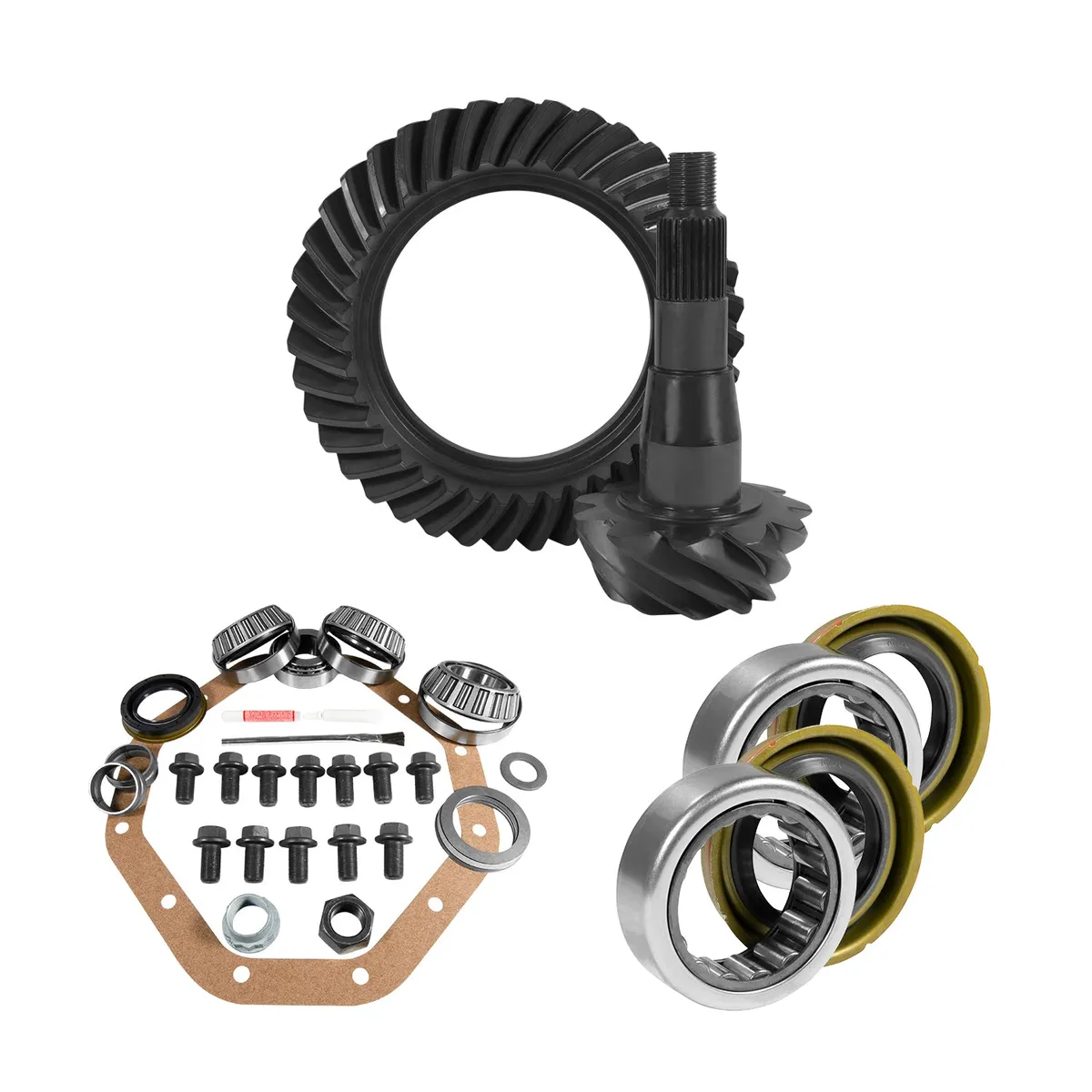Zf 9.25 Inch Chy 3.21 Rear Ring & Pinion Install Kit Axle Bearings & Seal 9.25 Inch Zf Chy 3.21 Rear R&P Gear/ Install Kit Package W/ Ak 6410 '11-'19 RAM 1500 Yukon Gear product image
